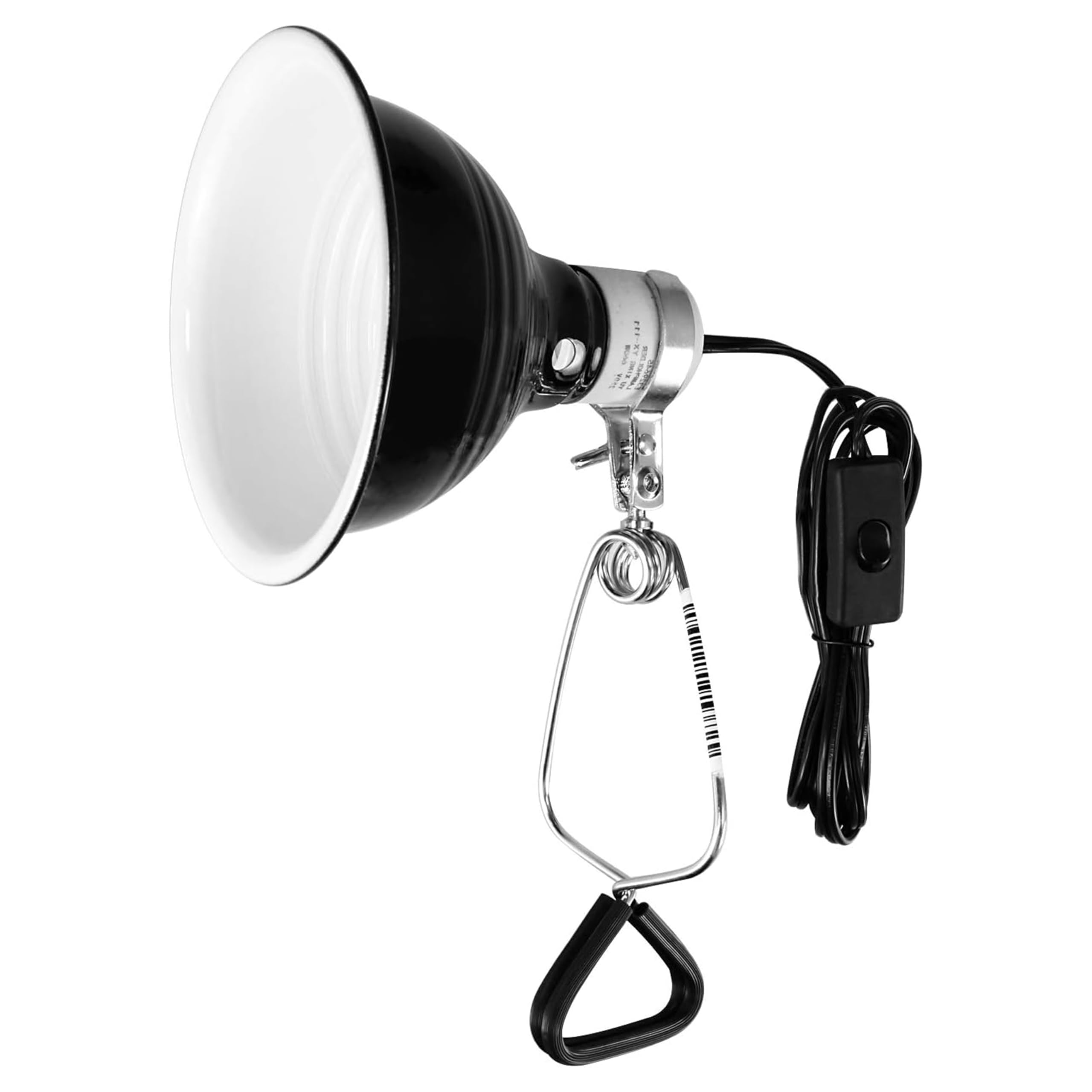 Simple Deluxe Adjustable Clamp Lamp with 5.5 Inch Aluminum Reflector, for Amphibian Pet, Reptile Terrariums, 60W Ceramic Lamp Cap(no Bulb Included), Black