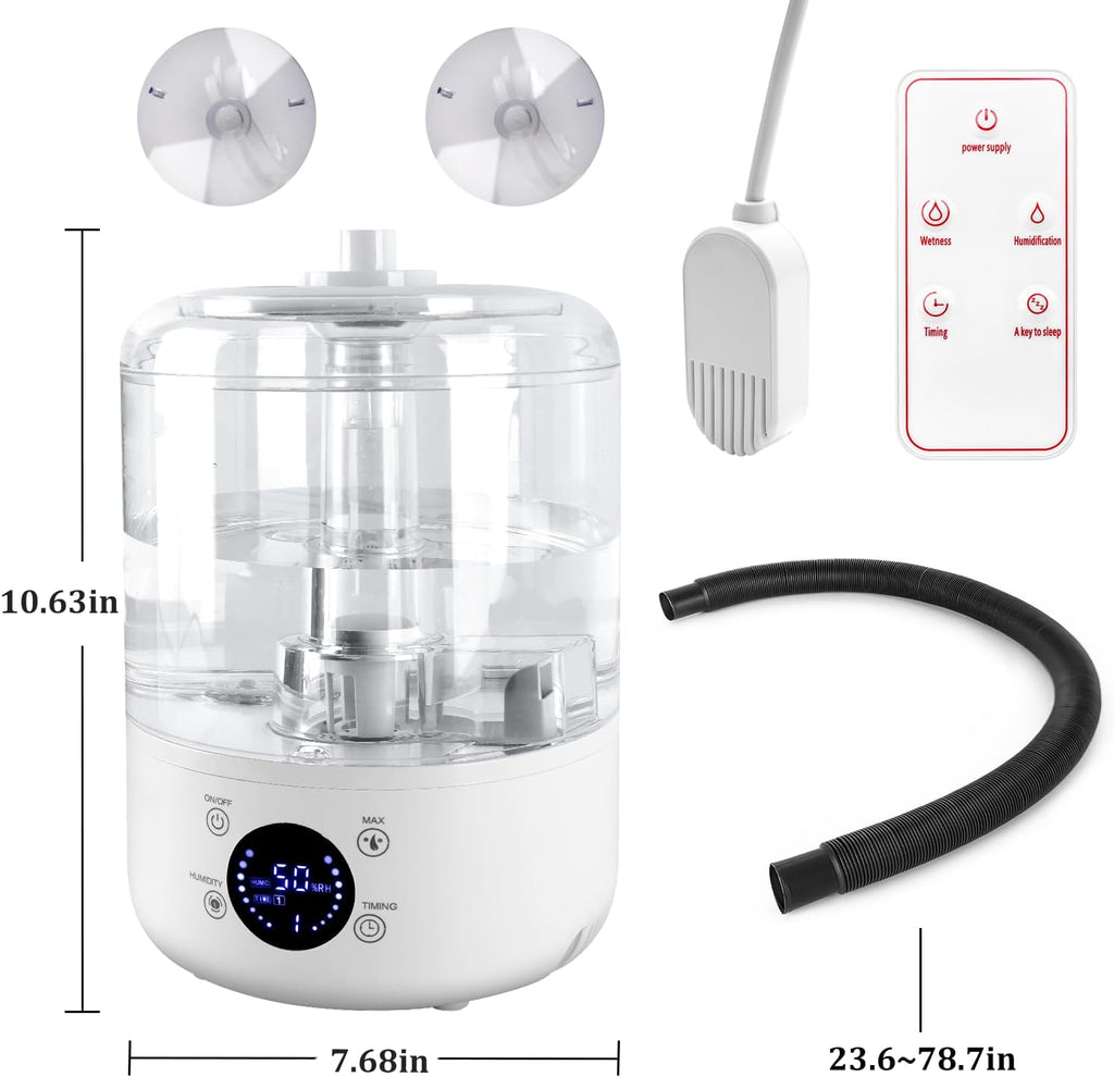 Reptile Humidifier Fogger - 4L Reptile Fogger with Humidity Control Sensor, Timer & 3 Adjustable Mist Levels, Touch & Remote Control, Reptile Mister for Reptiles Amphibians Snake Herps