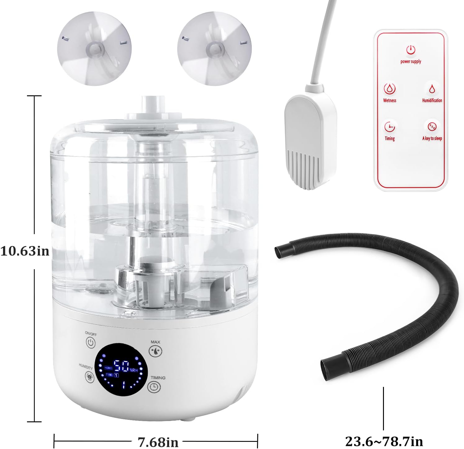 Reptile Humidifier Fogger - 4L Reptile Fogger with Humidity Control Sensor, Timer & 3 Adjustable Mist Levels, Touch & Remote Control, Reptile Mister for Reptiles Amphibians Snake Herps