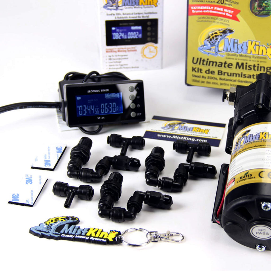 MistKing – Starter Misting System, 5th Gen | Used by Zoos, Botanical Gardens, Institutions & Hobbyists | Expandable to 10 Nozzles | Extremely Fine Mist | 50 Micron Droplets | MKSMS5-125-50