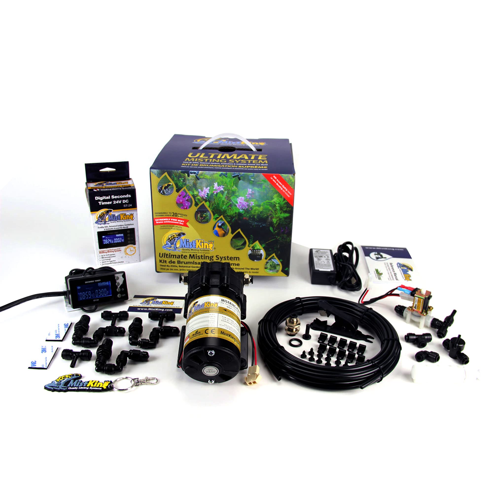 MistKing – Starter Misting System, 5th Gen | Used by Zoos, Botanical Gardens, Institutions & Hobbyists | Expandable to 10 Nozzles | Extremely Fine Mist | 50 Micron Droplets | MKSMS5-125-50