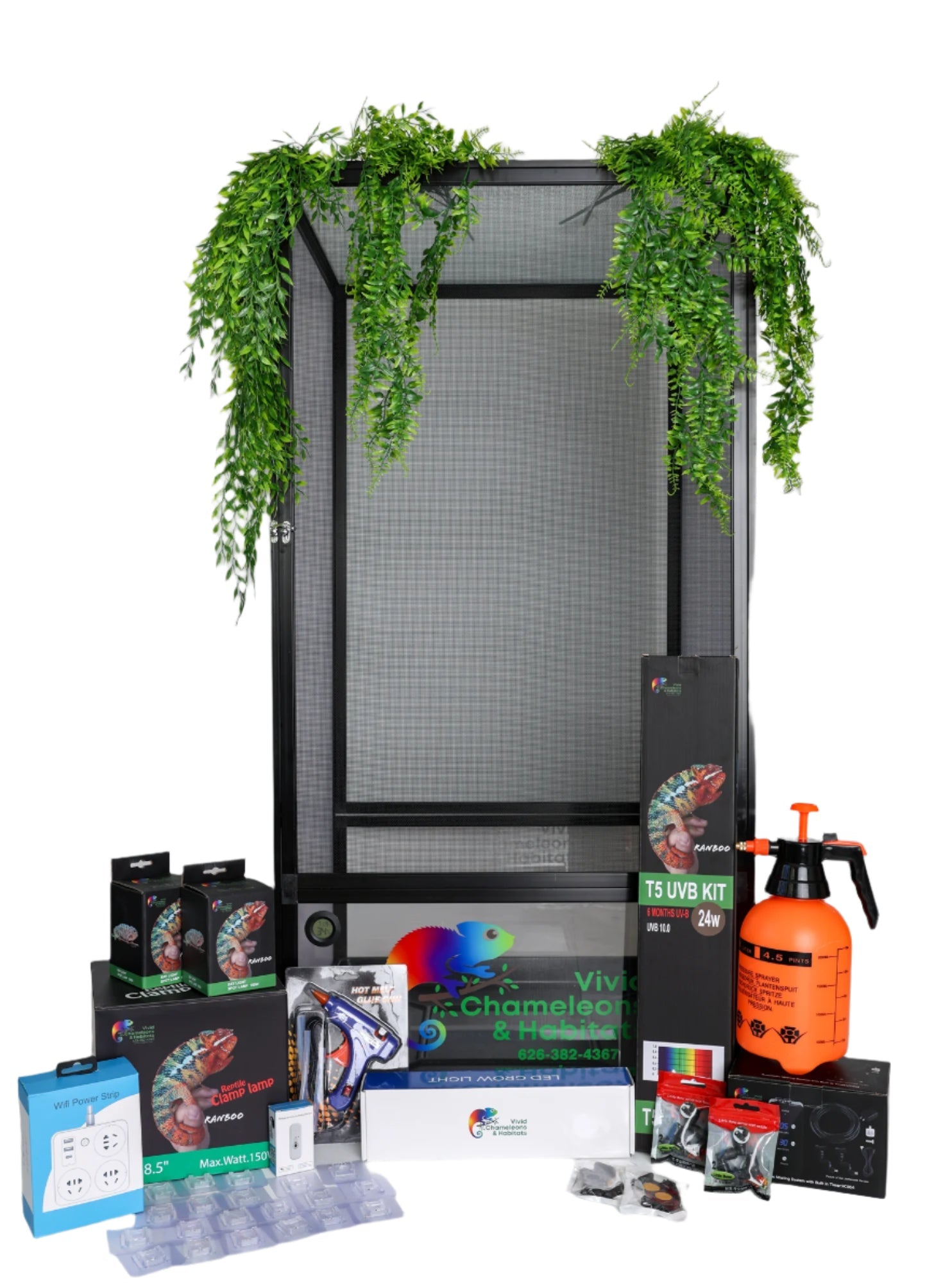 Size 24: 24"x24"x48" Deluxe All-In-One WIFI Controlled Automated Chameleon kit