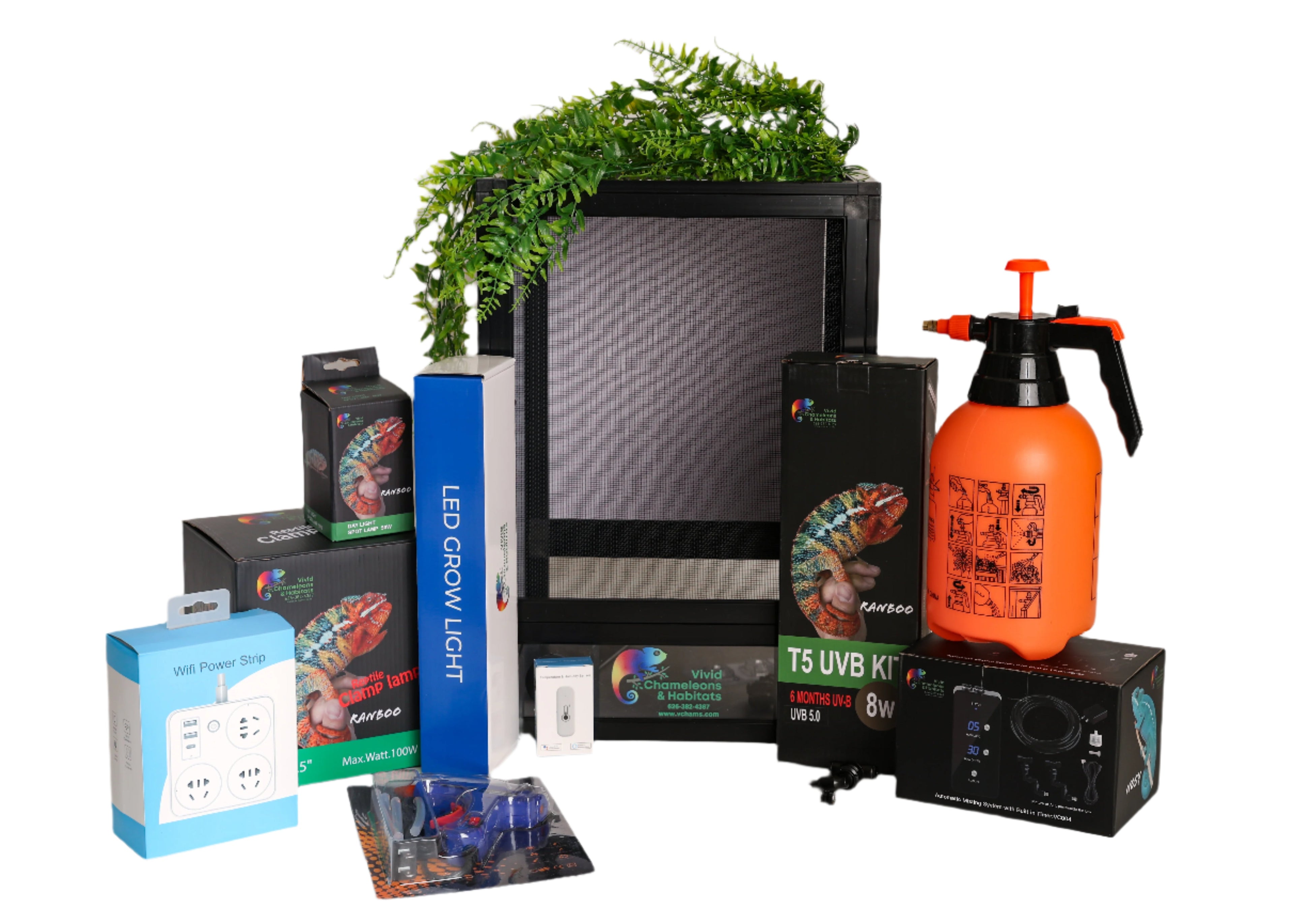 Size 12: 12"x12"x18" Deluxe All-In-One WIFI Controlled Automated Baby Chameleon Kit