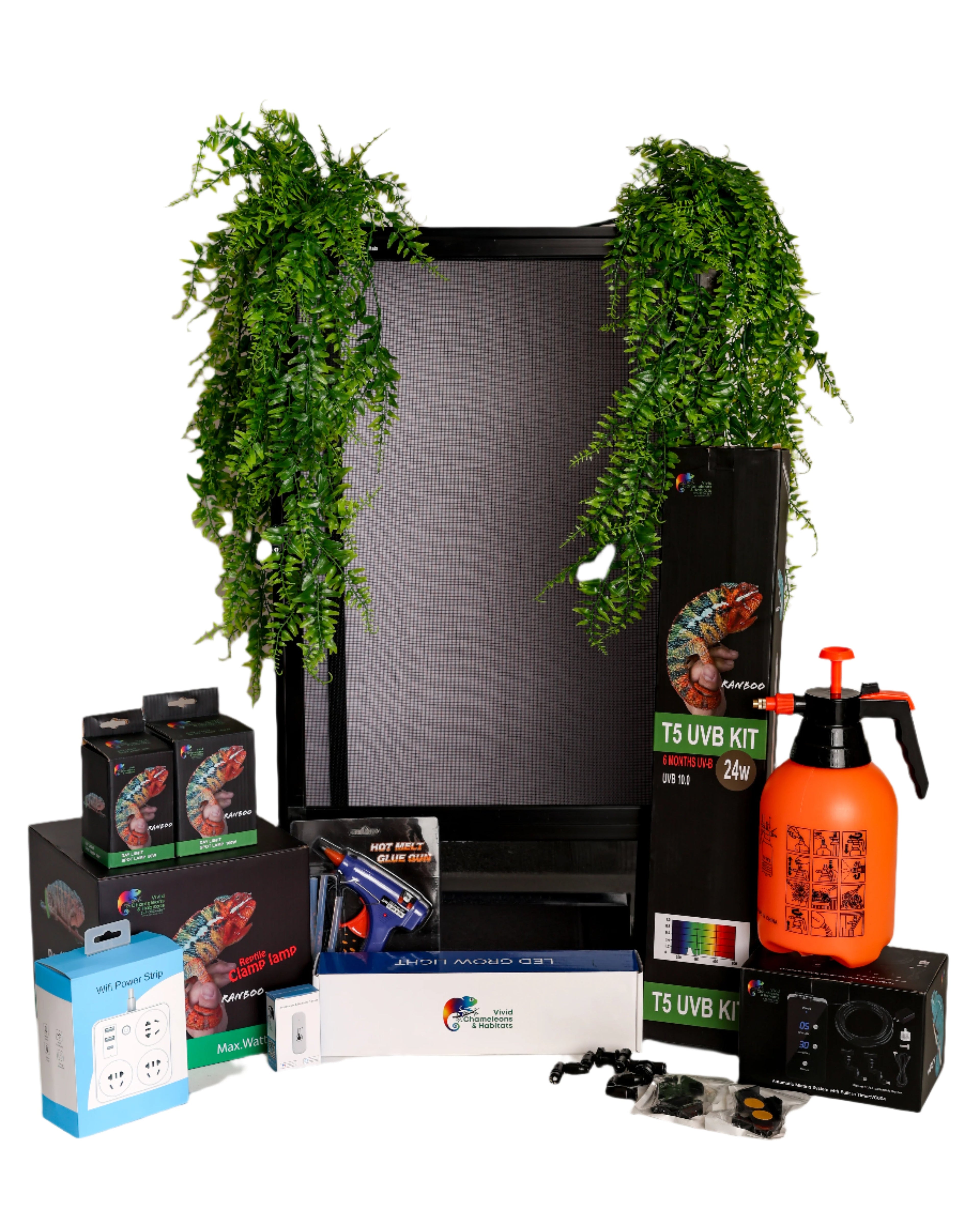 Size 18: 18"x18"x36" Deluxe All-In-One Automated Chameleon Kit